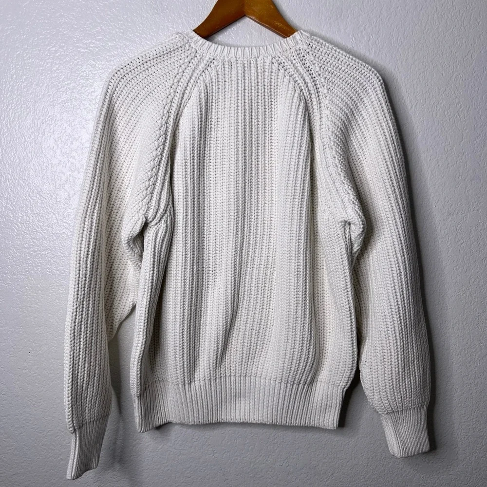 Vintage J.Crew Oarsman Mens XL Heavy Knit Fisherman Sweater Ivory White - Picture 6 of 9